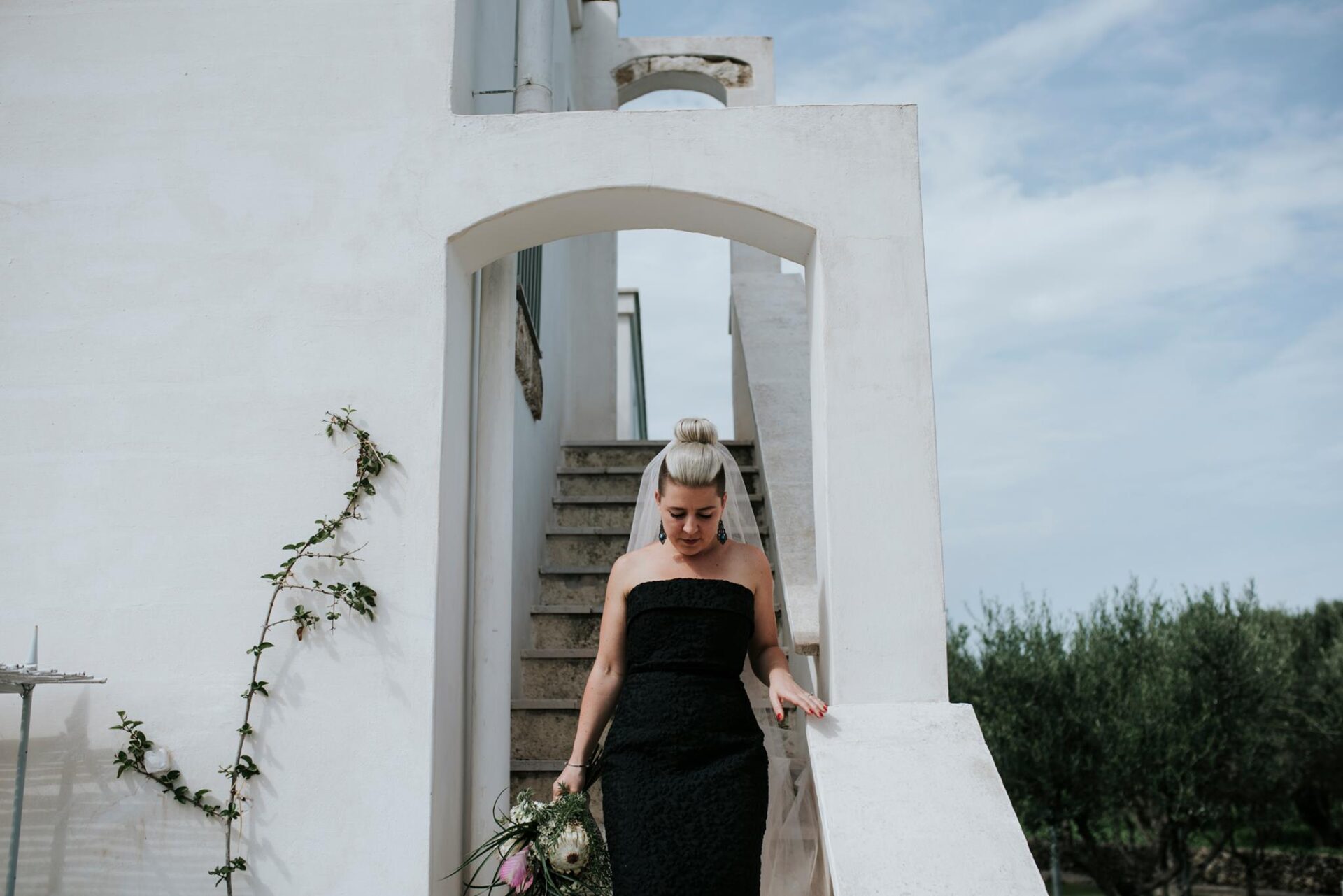 Bouquet da sposa da abbinare ad un abito nero