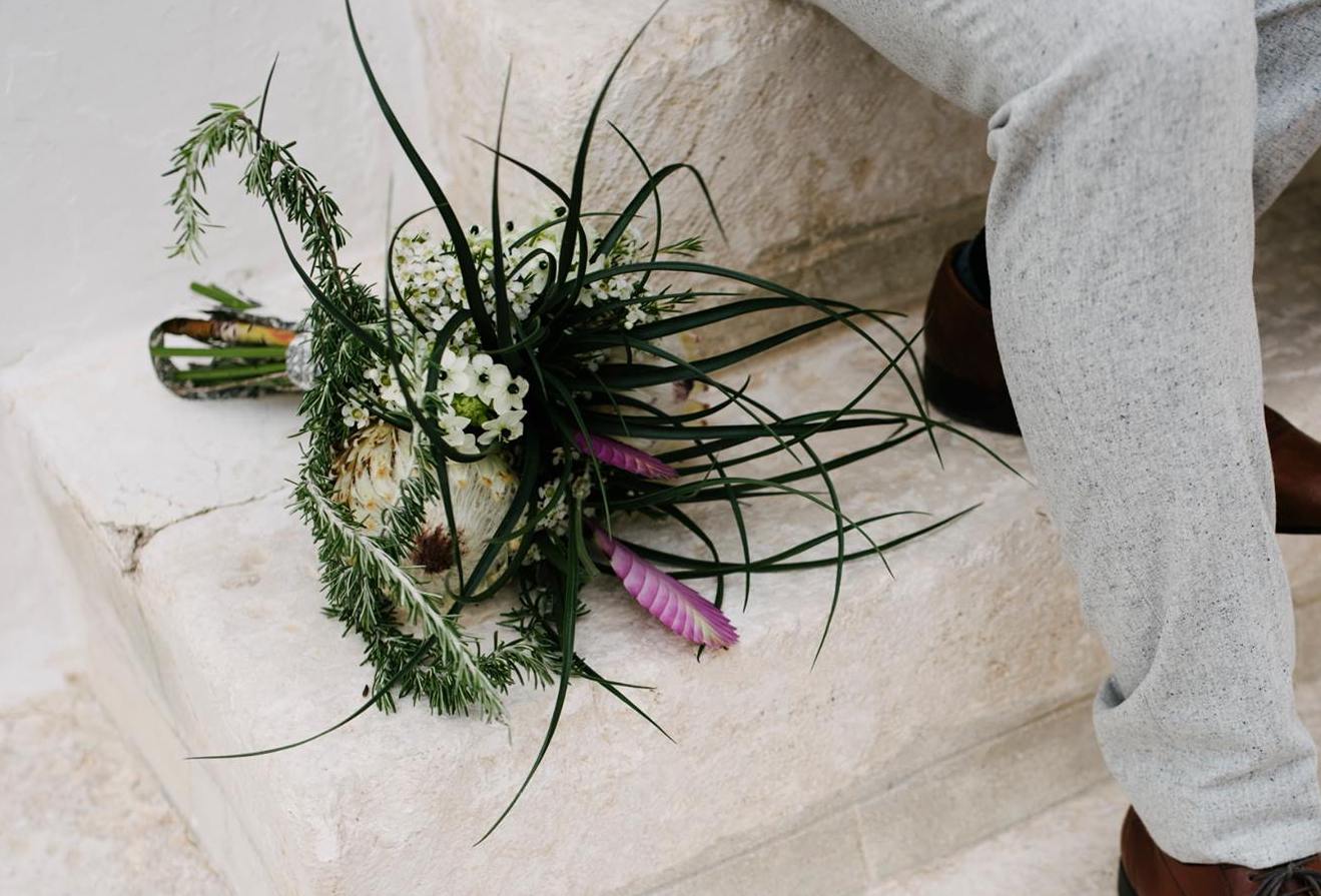 Bouquet da sposa con fiori particolari