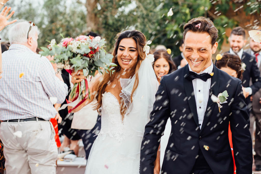 petali e riso per matrimonio