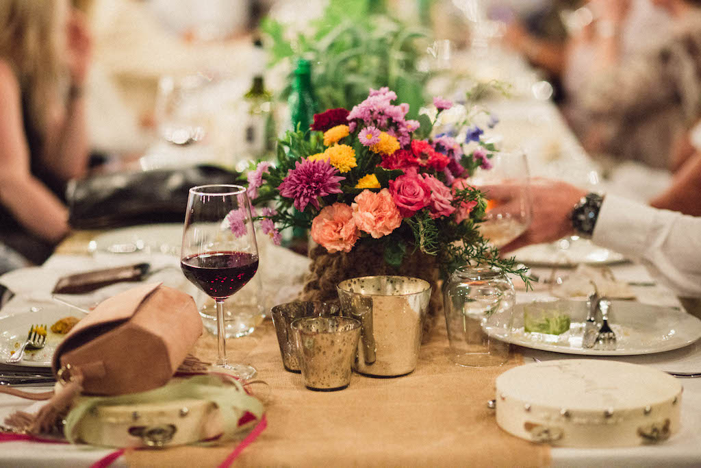 Centrotavola colorato matrimonio