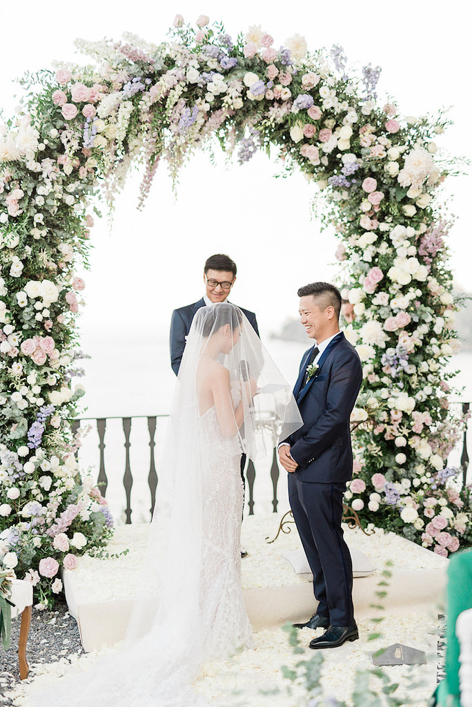 arco floreale per matrimonio
