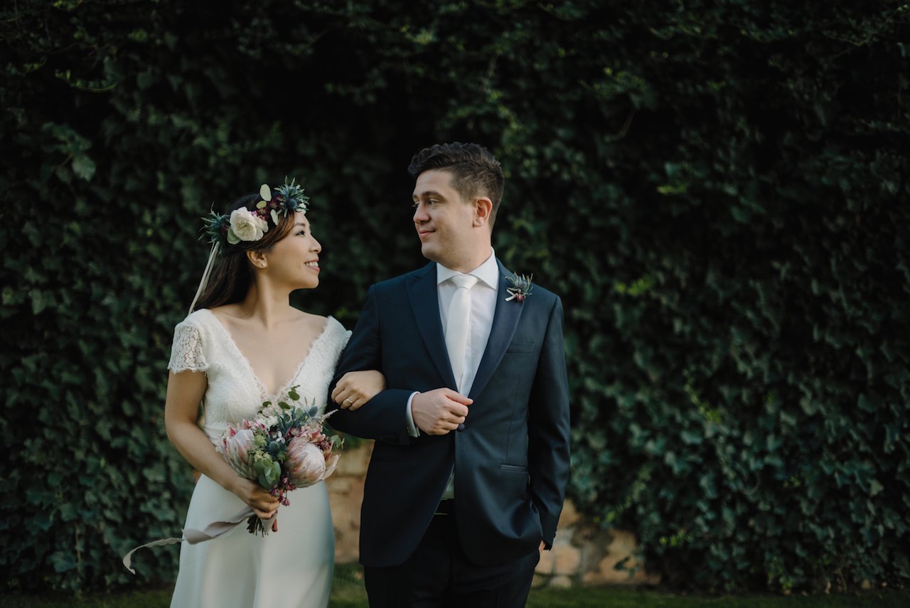 Bouquet e coroncina per matrimonio a Castello Marchione