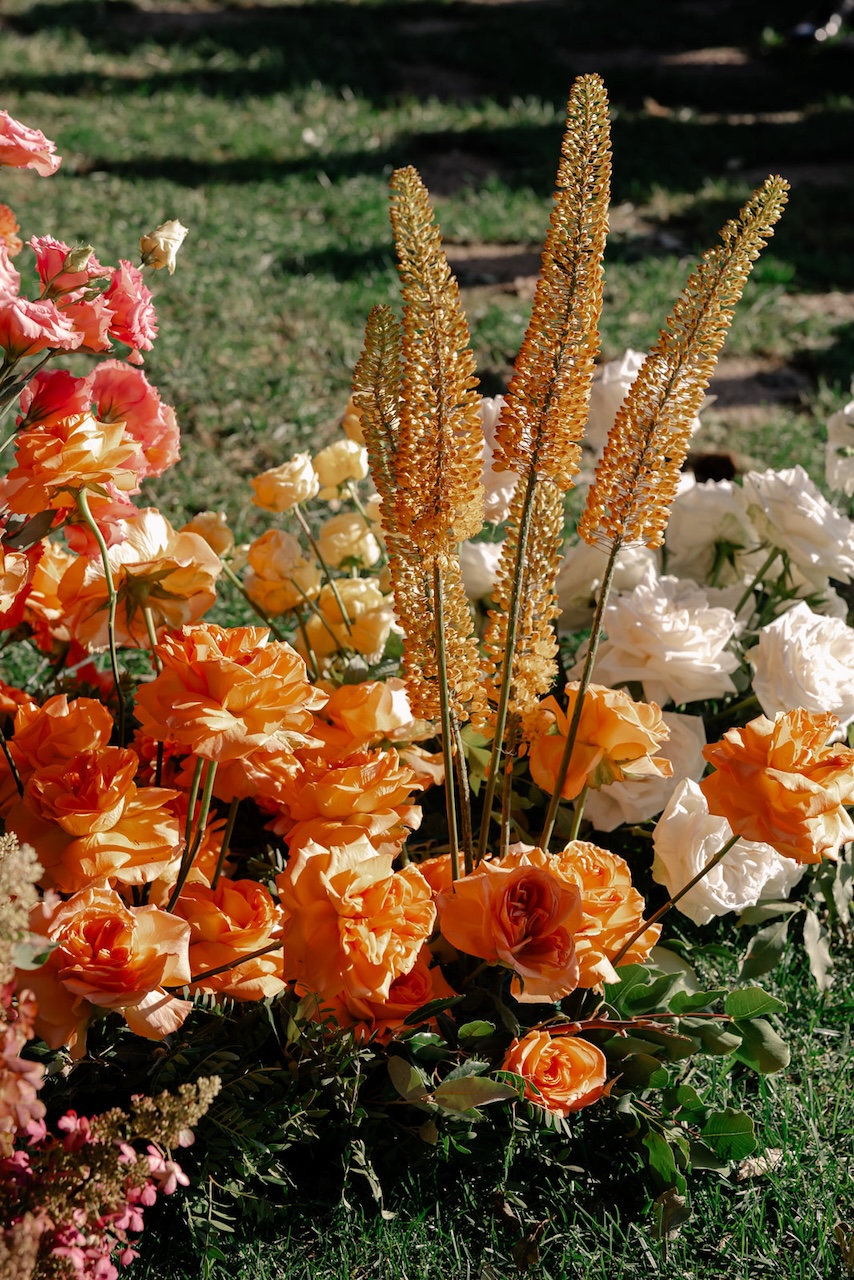 orange and white roses growths for indian wedding