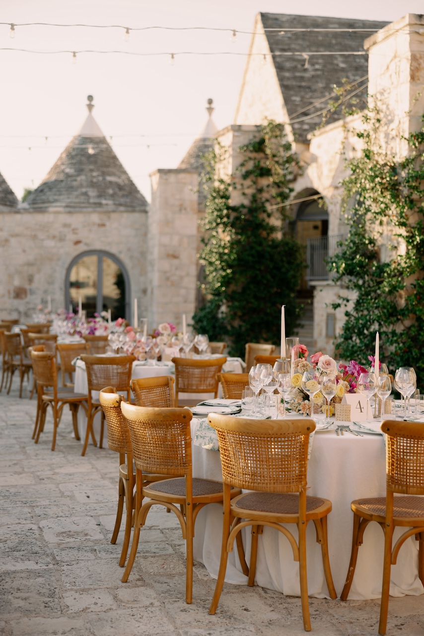 table setup for Hindu wedding in Italy