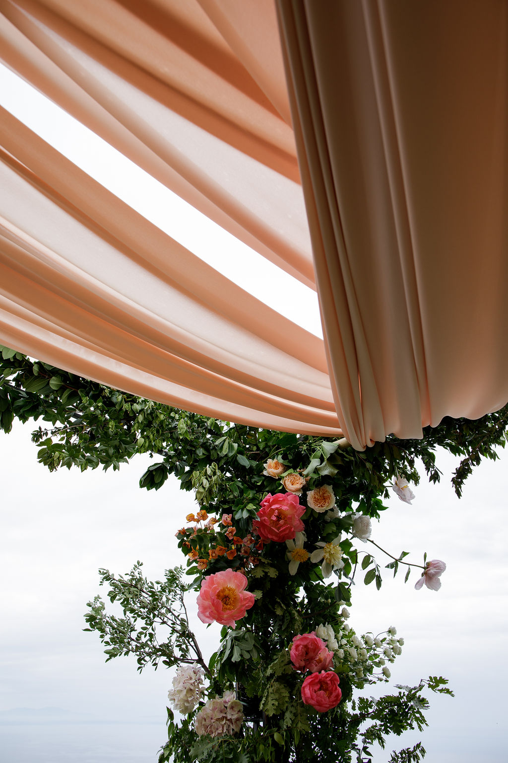 Silk drapes for the ceremony